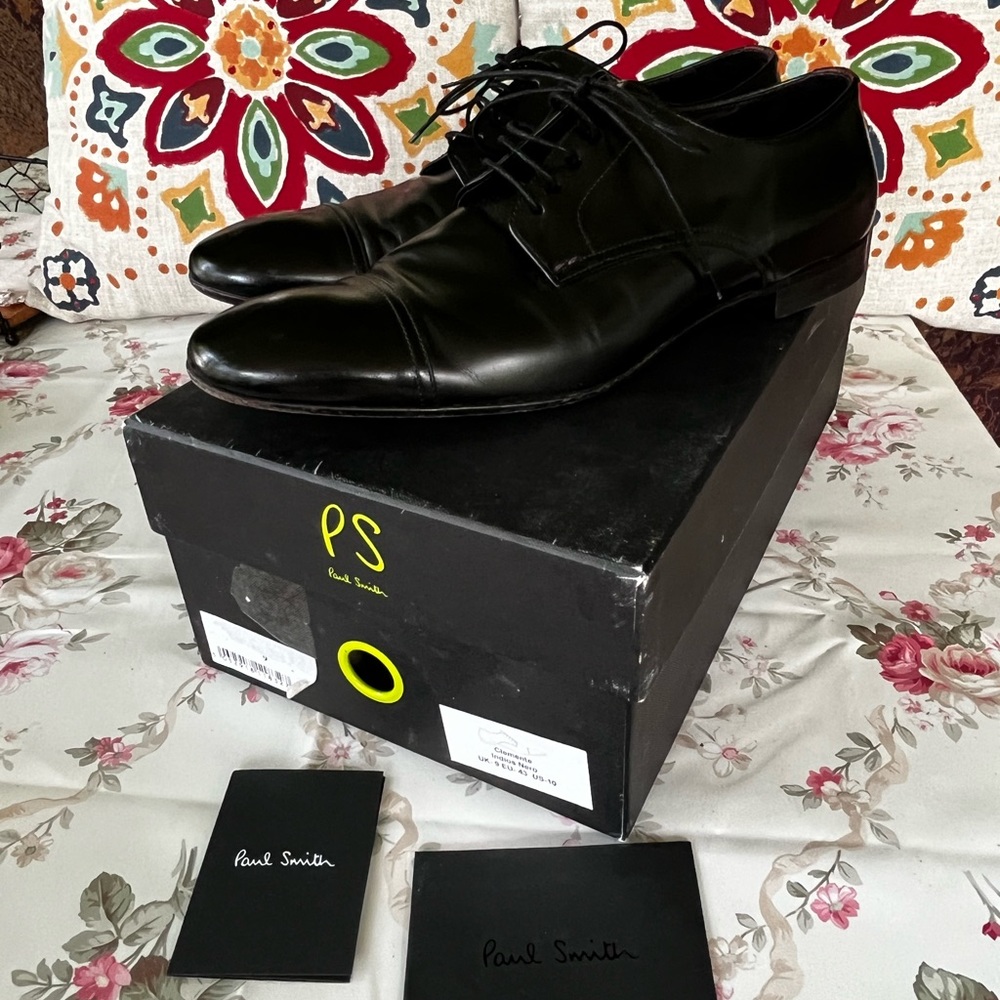 Paul Smith Clemente Leather Derby’s 
men shoes black italy lace up dress shoes